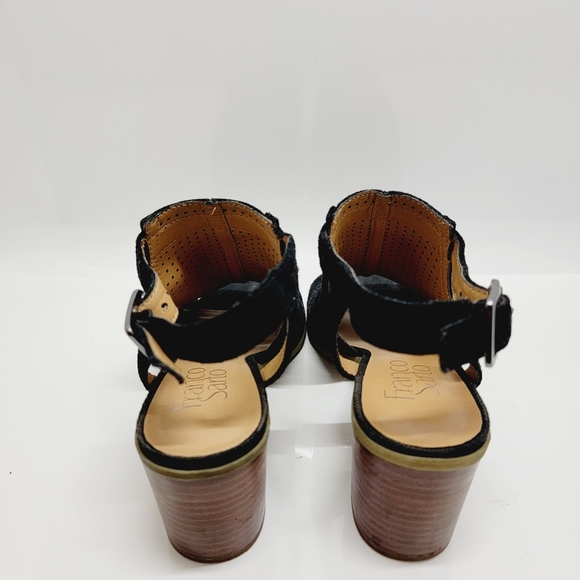 Franco Sarto Harlet2 Perforated Leather  Suede Slingback Block Heel Sandal Sz 6M - Picture 3 of 9